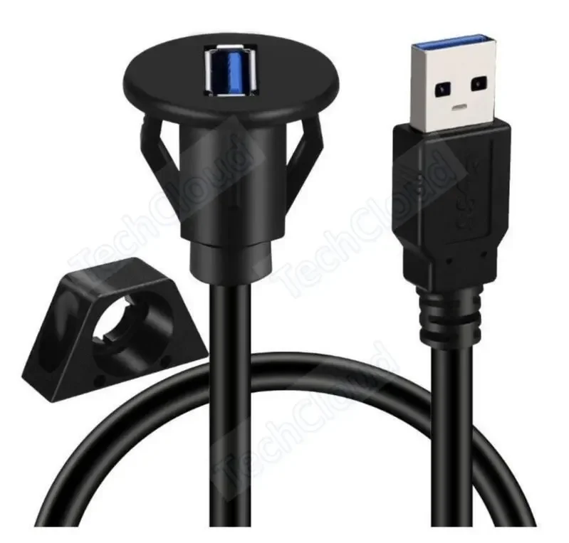 

Flush Mount dust-proof USB 3.0 Cable Socket USB A port Dashboard extension cable for Car Truck Marine
