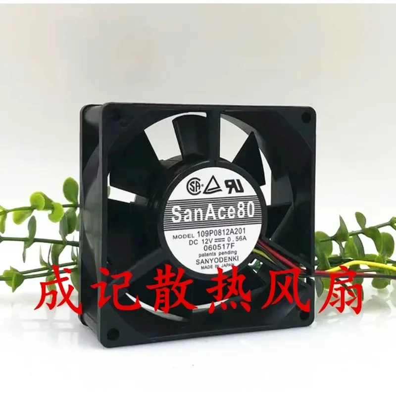 Original Sanyo 109P0812A201 12V 0.56A 8CM 8032 Large Air Volume Power Supply Chassis Fan