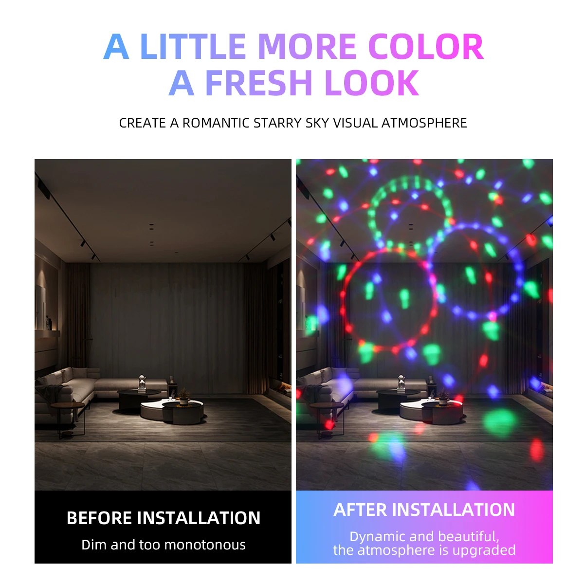 Lampu Panggung Ritme Musik Bola DJ LED USB 5V Proyektor 3 Warna Lampu Dekoratif Pesta Liburan untuk Hadiah Natal Pesta Kamar Tidur