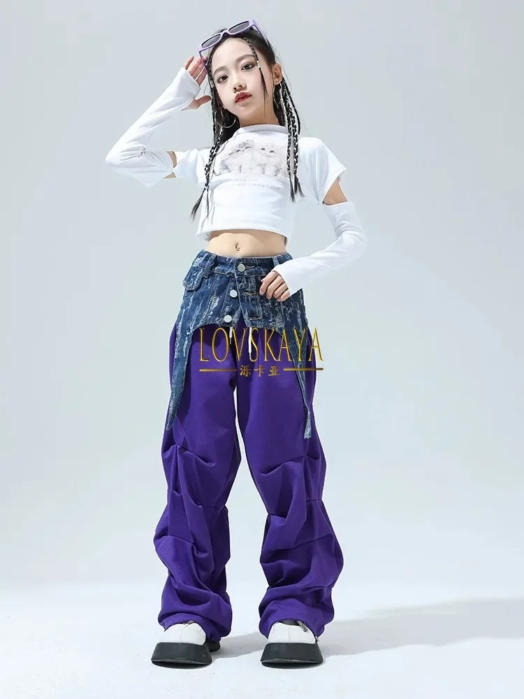 Girls Jazz Dance Costume Handsome Street Dance Performance Costume Set Children's Hiphop Show Stage Trendy Dance