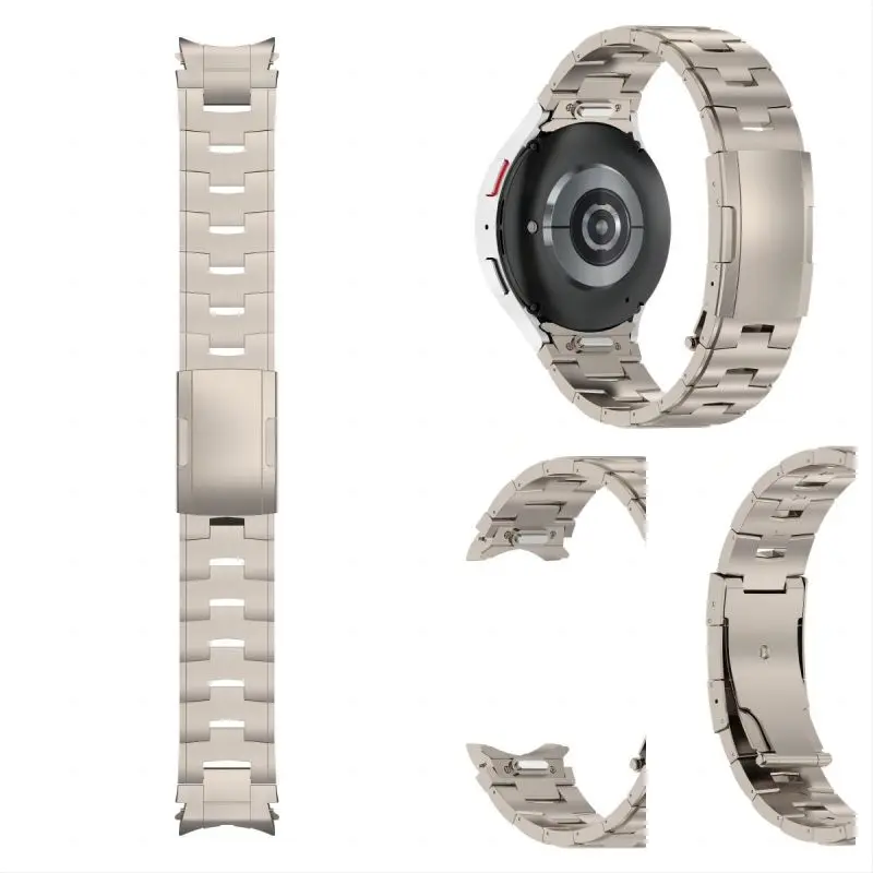 สายนาฬิกาไทเทเนียมแบบกดปลดเร็วสำหรับ Samsung Galaxy WATCH 6 5 Pro watchband 40มม. 44มม. 45มม. สร้อยข้อมือเหล็กผู้หญิงผู้ชาย