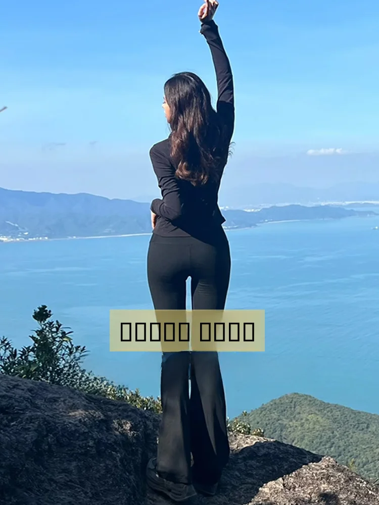 

Женские леггинсы для йоги с высокой талией, удобные, с микро-клешем, на молнии, для активного отдыха, зимние, утепленные