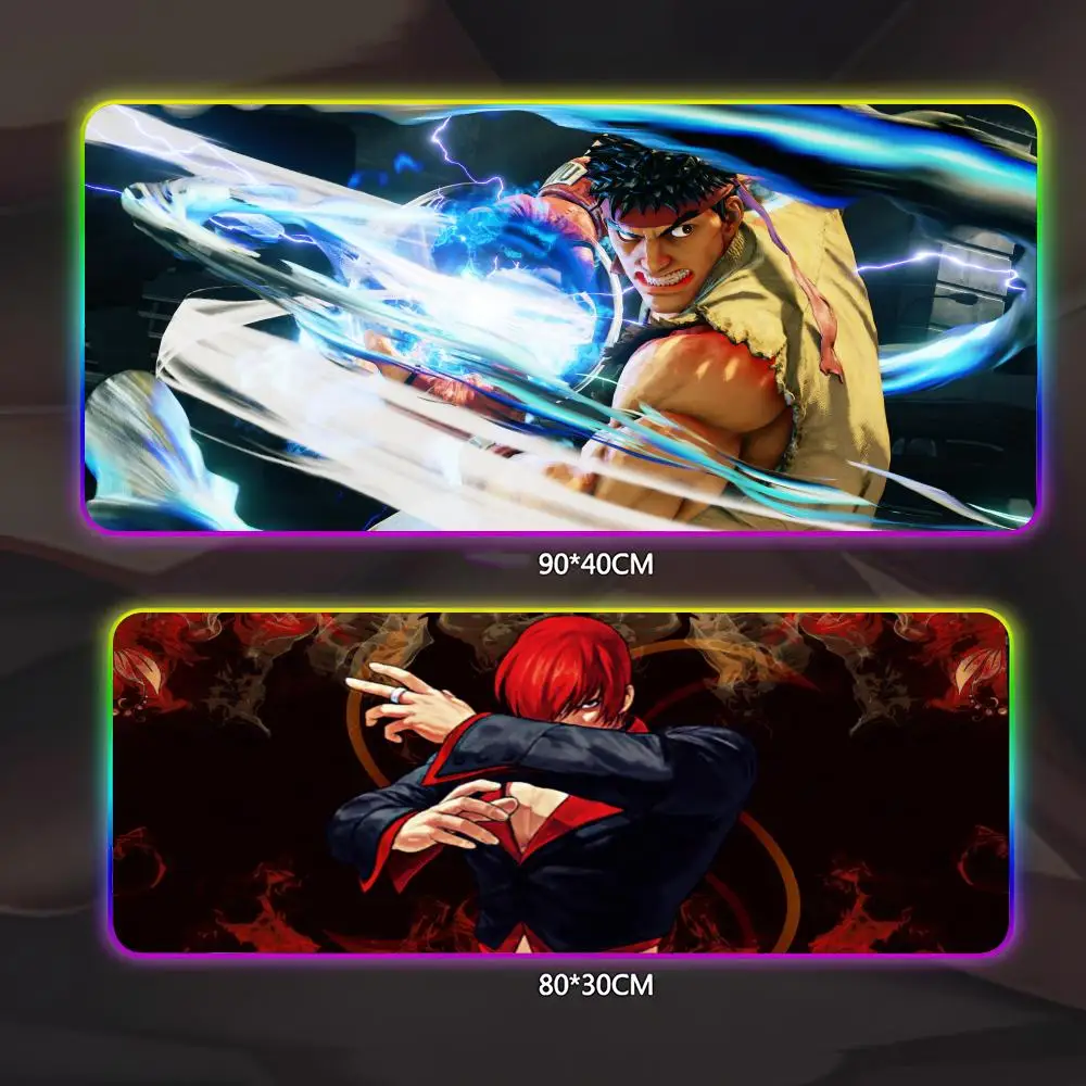 

K-King Of Fighters Mouse Pad Gamer Luminescence Led Mouse Pad Gaming Table Rgb Deskmat Keyboard Pc Mousepad