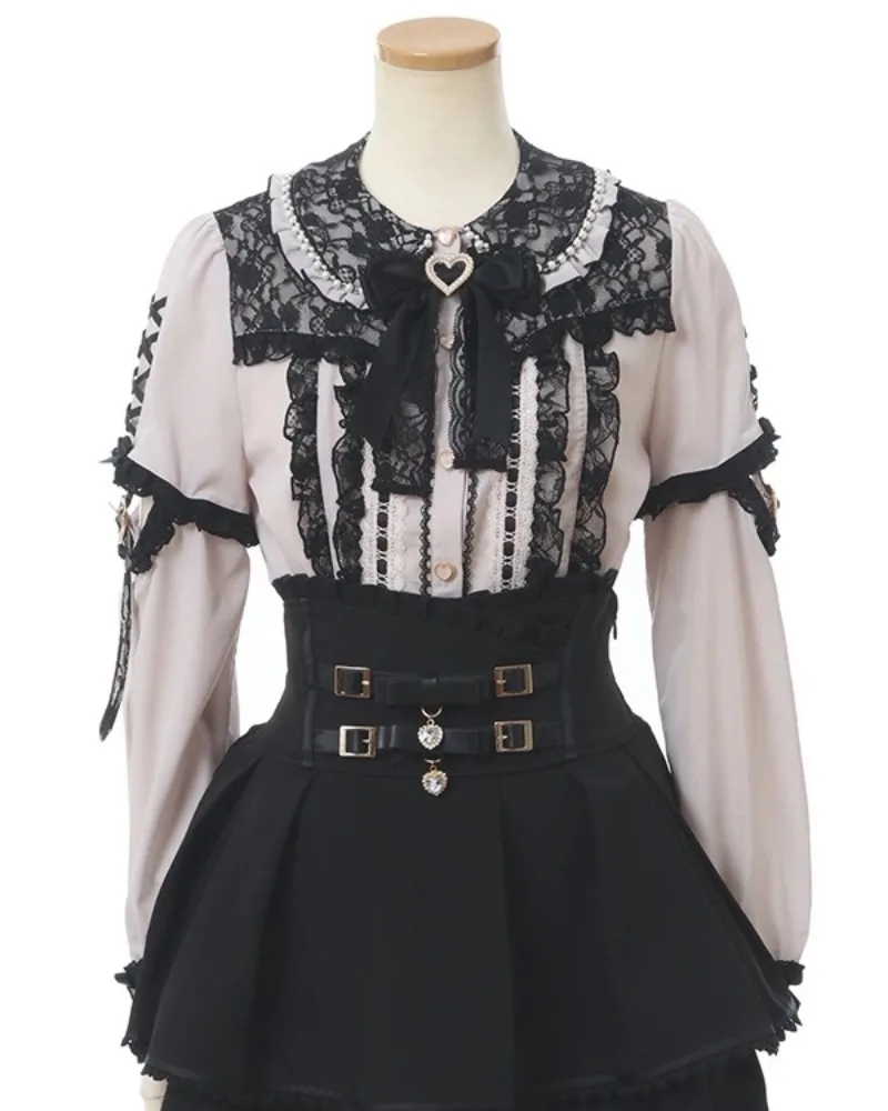 doux-manches-detachables-dentelle-fleur-chemises-nœud-patchwork-decontracte-evider-blusas-japon-lambrisse-style-preppy-doux-ropa-mujer