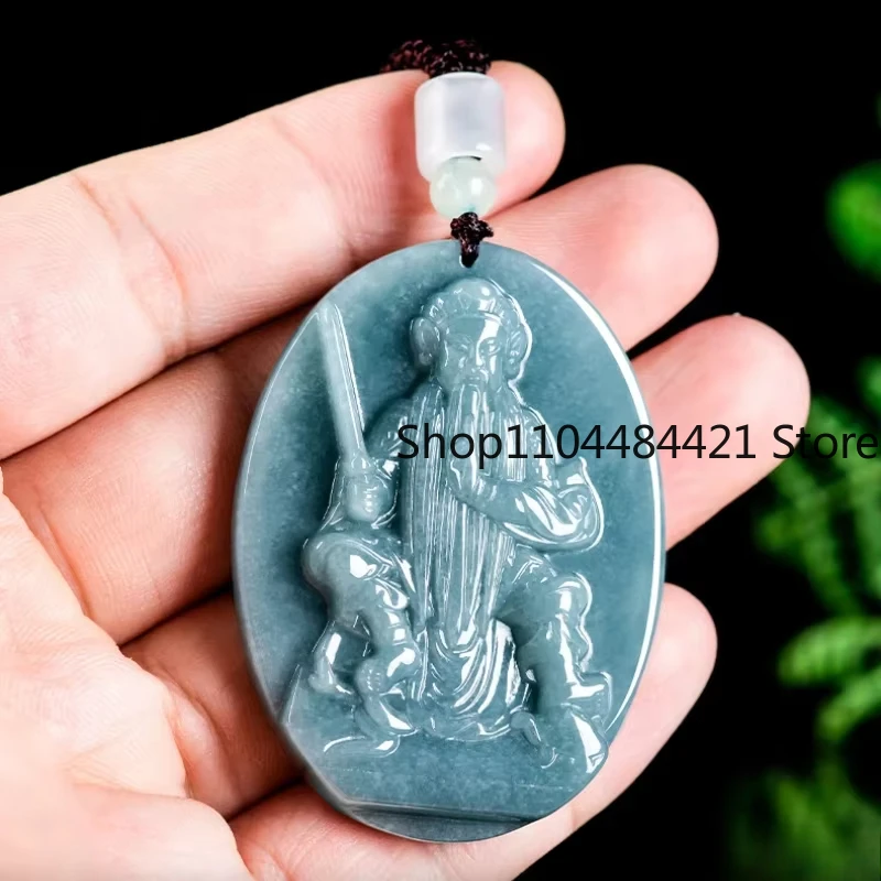 الطبيعية A-السلع الجاديت الأزرق قلادة الماء الطاوية يوان شي تيان زون قلادة من اليشم الرجال النساء موضة الخرز الكنز قلادة من اليشم #6