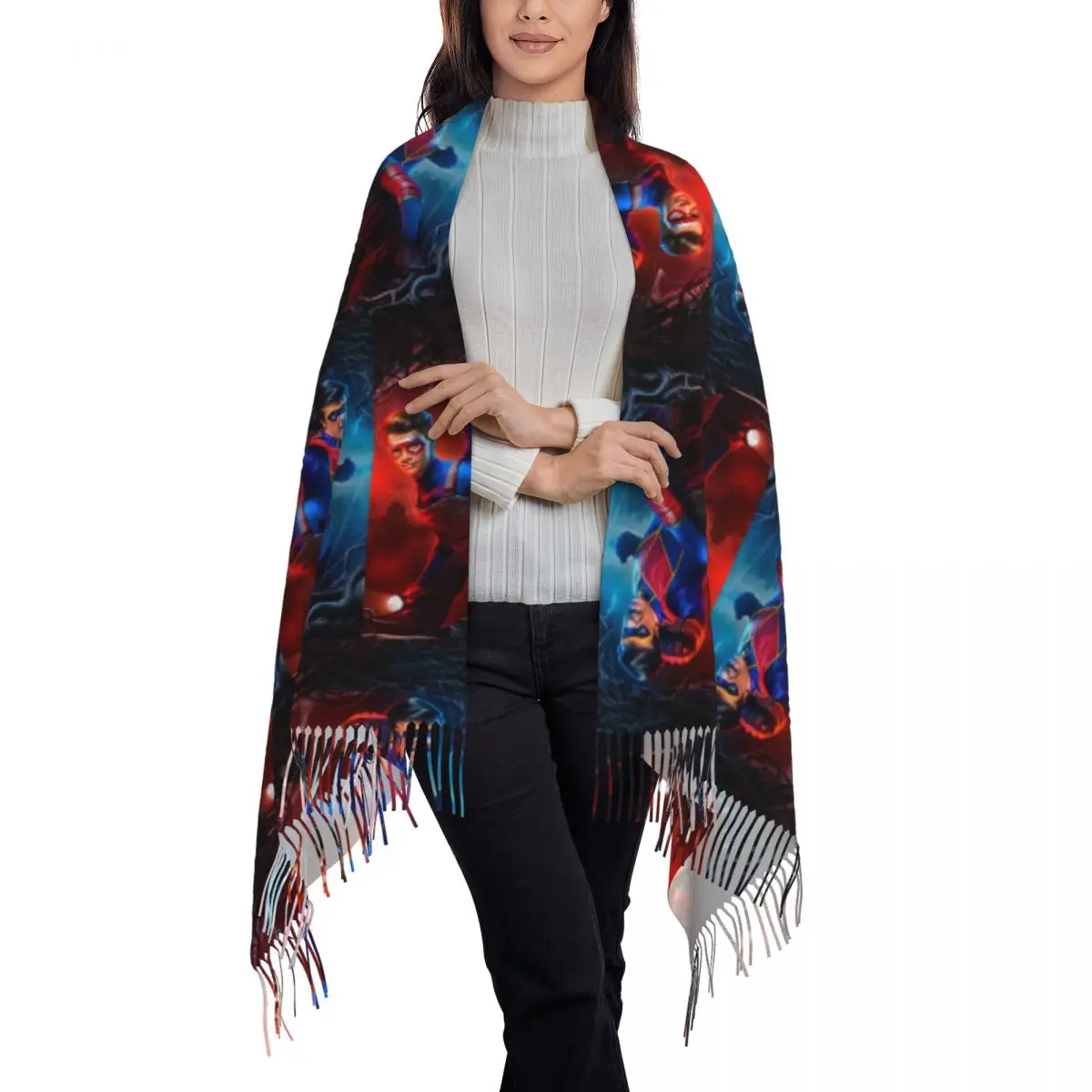 Henry Danger Scarf Tassel Scarves Women Soft Warm Shawls and Wraps Large Fall Winter Shawl Wrap