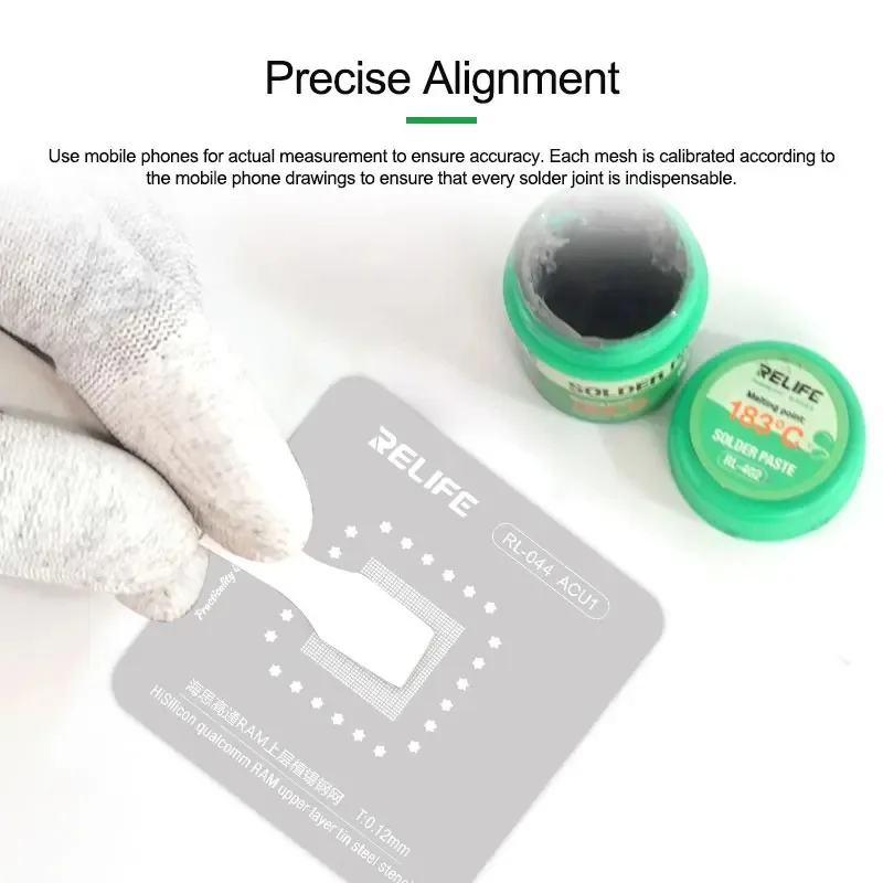 

RELIFE RL-044 58 шт., набор трафаретов из оловянной стали для посадки чипов Android, поддержка различных инструментов для ремонта телефонов серии Android