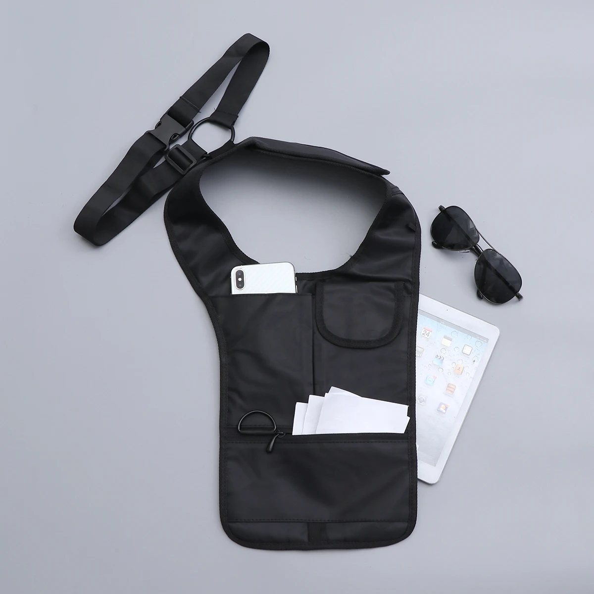 

1pc Tactical Anti-Theft Hidden Underarm Shoulder Bag Durable Waterproof Nylon Stealth Phone Holder For Men Travel Black