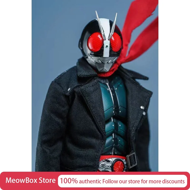

1/ 12 Scale Shf Anime Wizard Decorative Black Mid Long Windbreaker Coat Belt Red Scarf Accessory For 6 Male Figure Hippers Doll