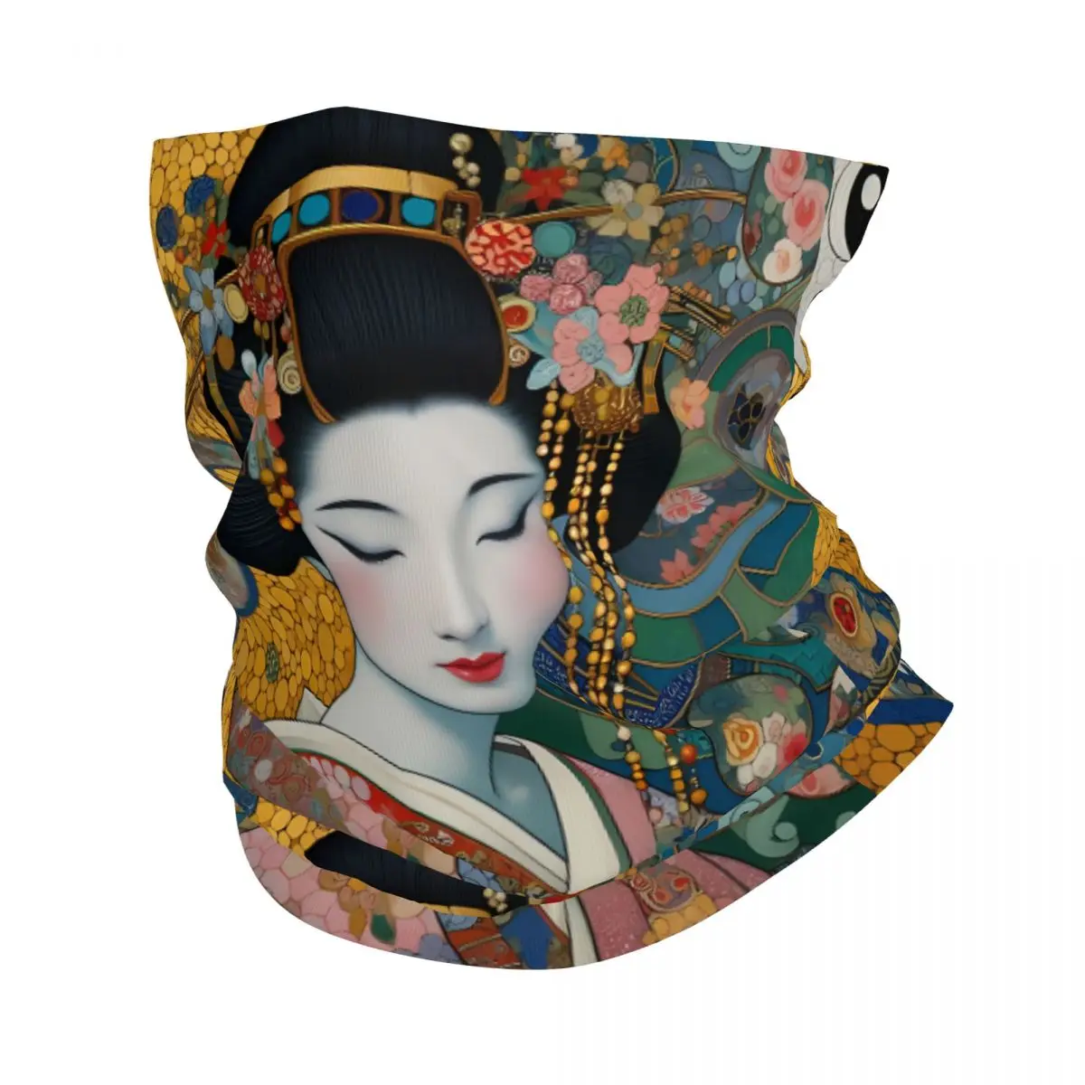 Japanese Geisha Scarf Neckerchief Neck Face Mask Polyester