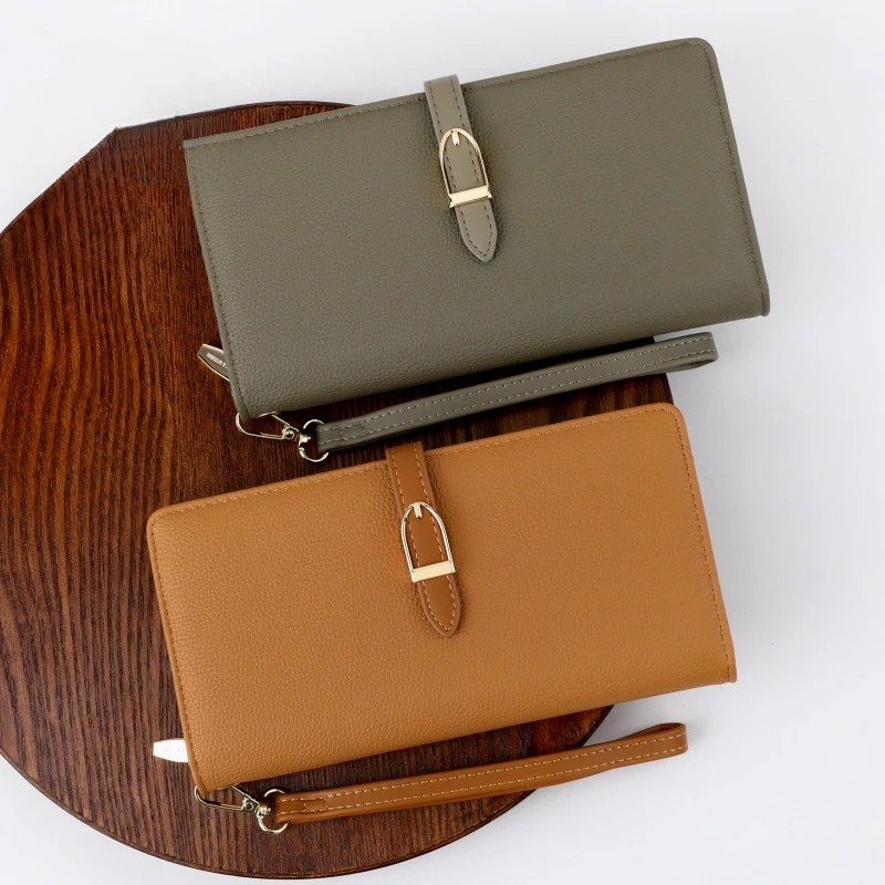 Western PU Leather Hasp Long Women Wallet Large Capacity Multi-cards Coin Purse for Ladies