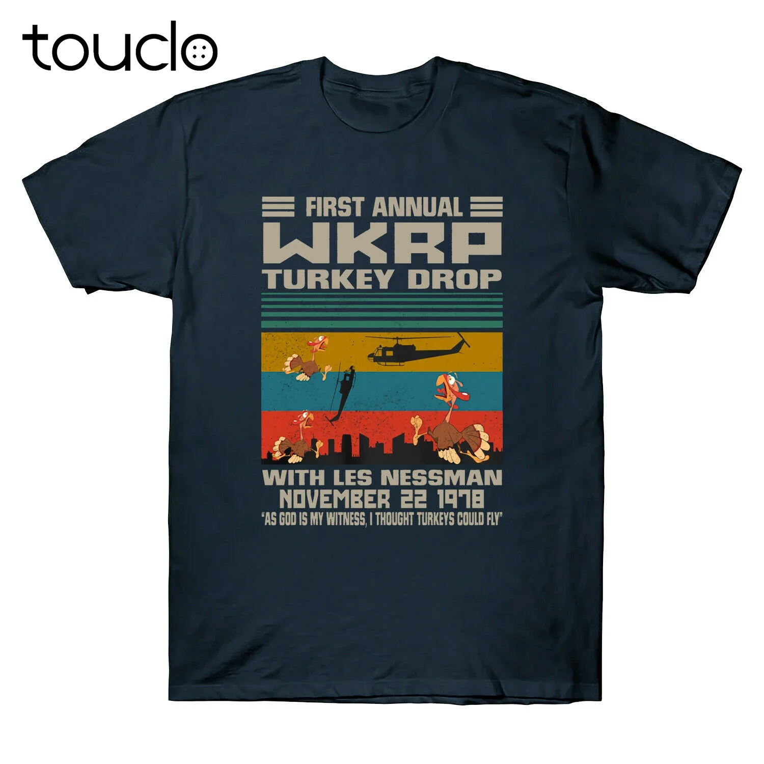 Thanksgiving Day First Annual Wkrp Turkey Drop Vintage Retro Men'S T-Shirt Tee unisex