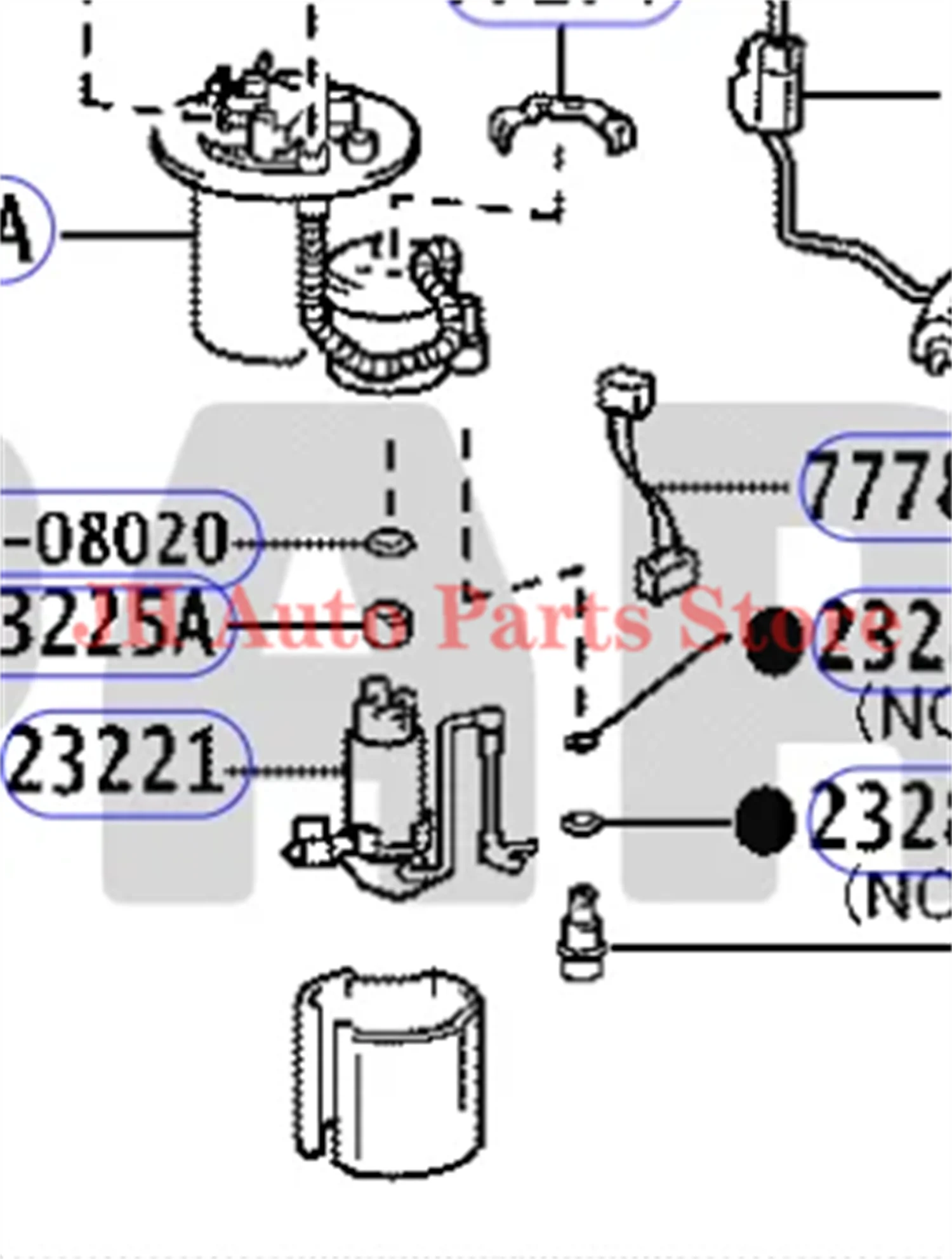 

JH Fuel Pump Module Assembly For Toyota Corolla Corolla Auris 77020-12810 7702012810 77020 12810