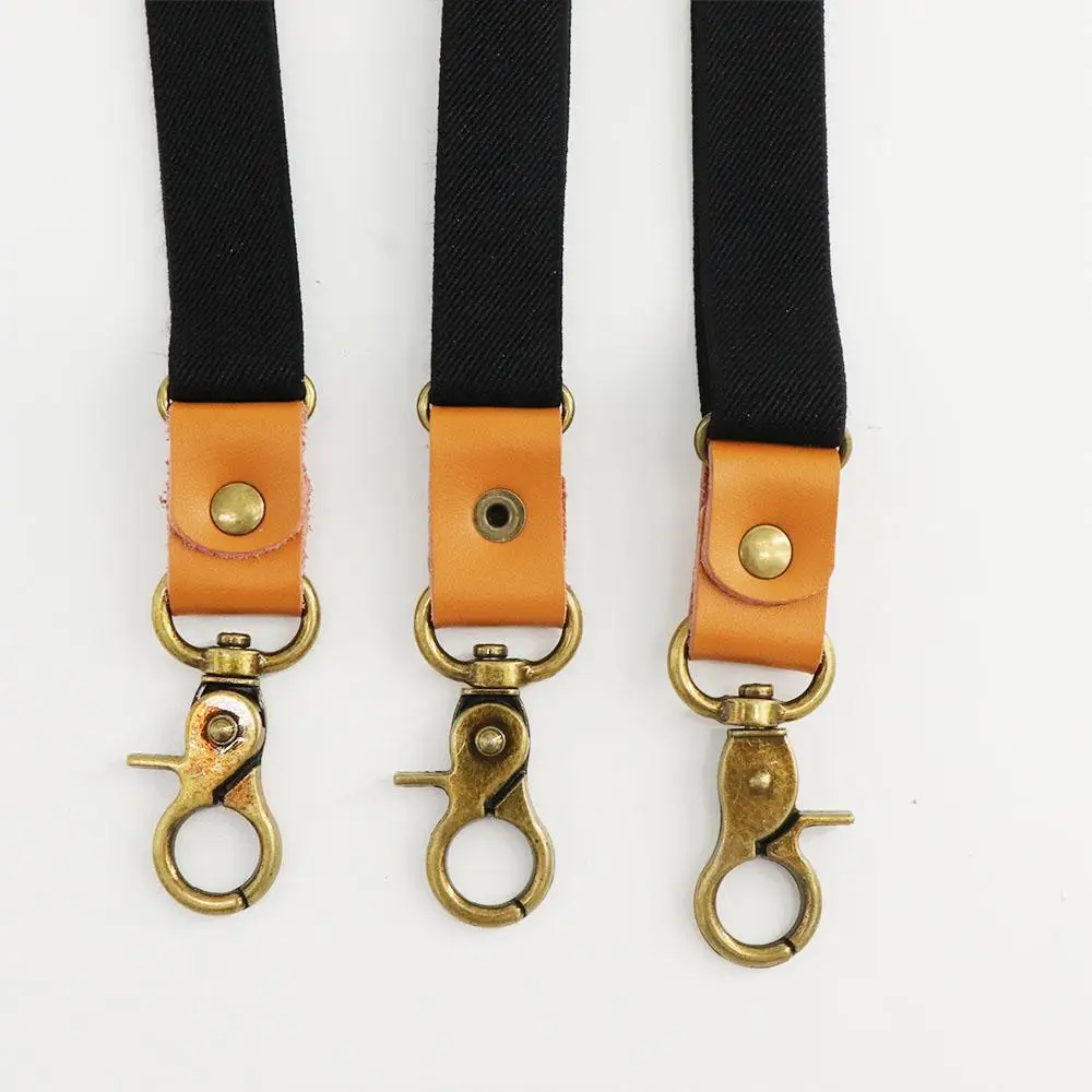 For Women Performance Solid Color 3 Hooks Strap Clip Suspenders Clips Hanging Pants Clip Tie Suspenders Adjustable Braces