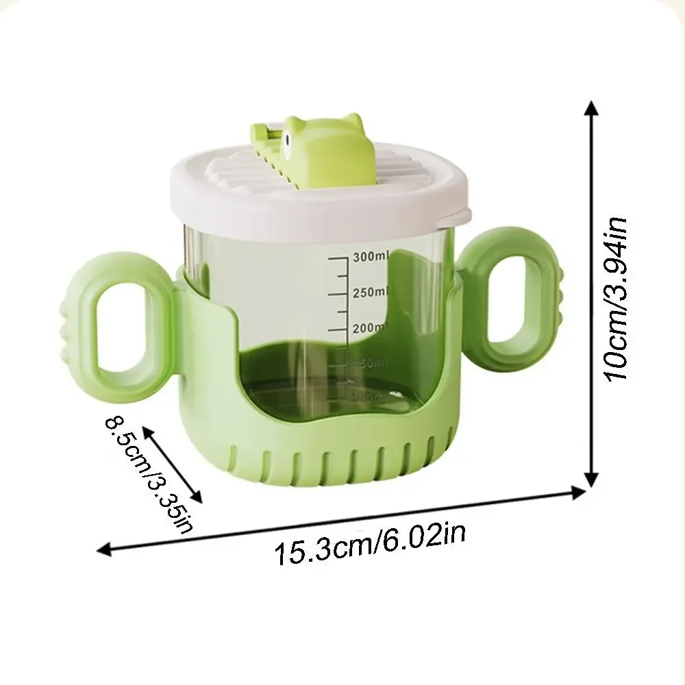 Food Grade PP Materials Little Crocodile Drink Cup with Straw Handle Unbreakable Baby Flap Sippy Cups Multi-purpose BPA Free