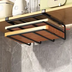 Armoire suspendue de cuisine perforée en acier inoxydable, planche à découper, support suspendu, porte-serviettes en papier, rangement de couvercle de Pot