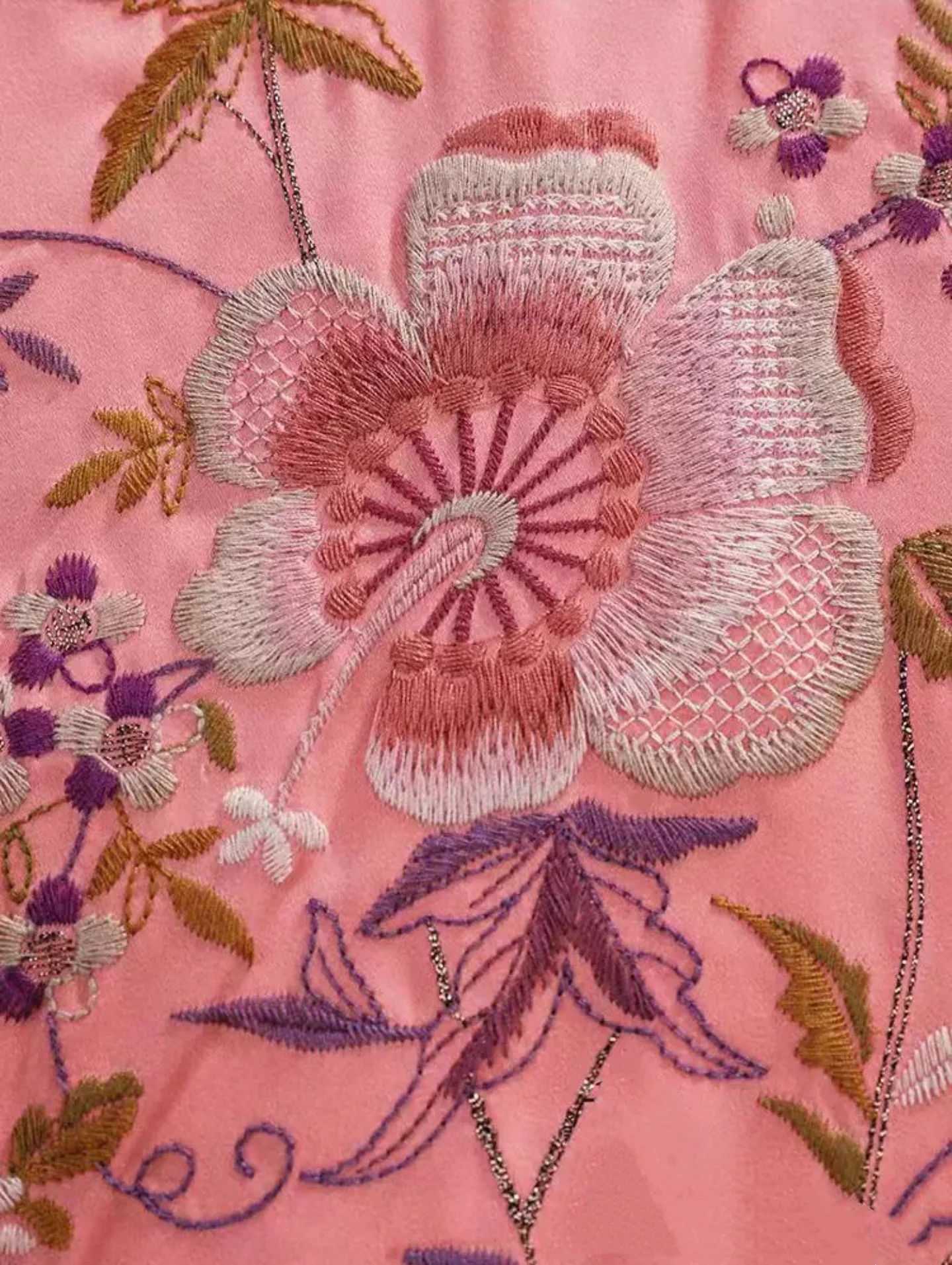 فستان رداء أصلي فاخر أرجواني رايون + رامي مرقع برقبة دائرية فستان صيفي نسائي مطرز على الطراز الصيني ملابس نسائية