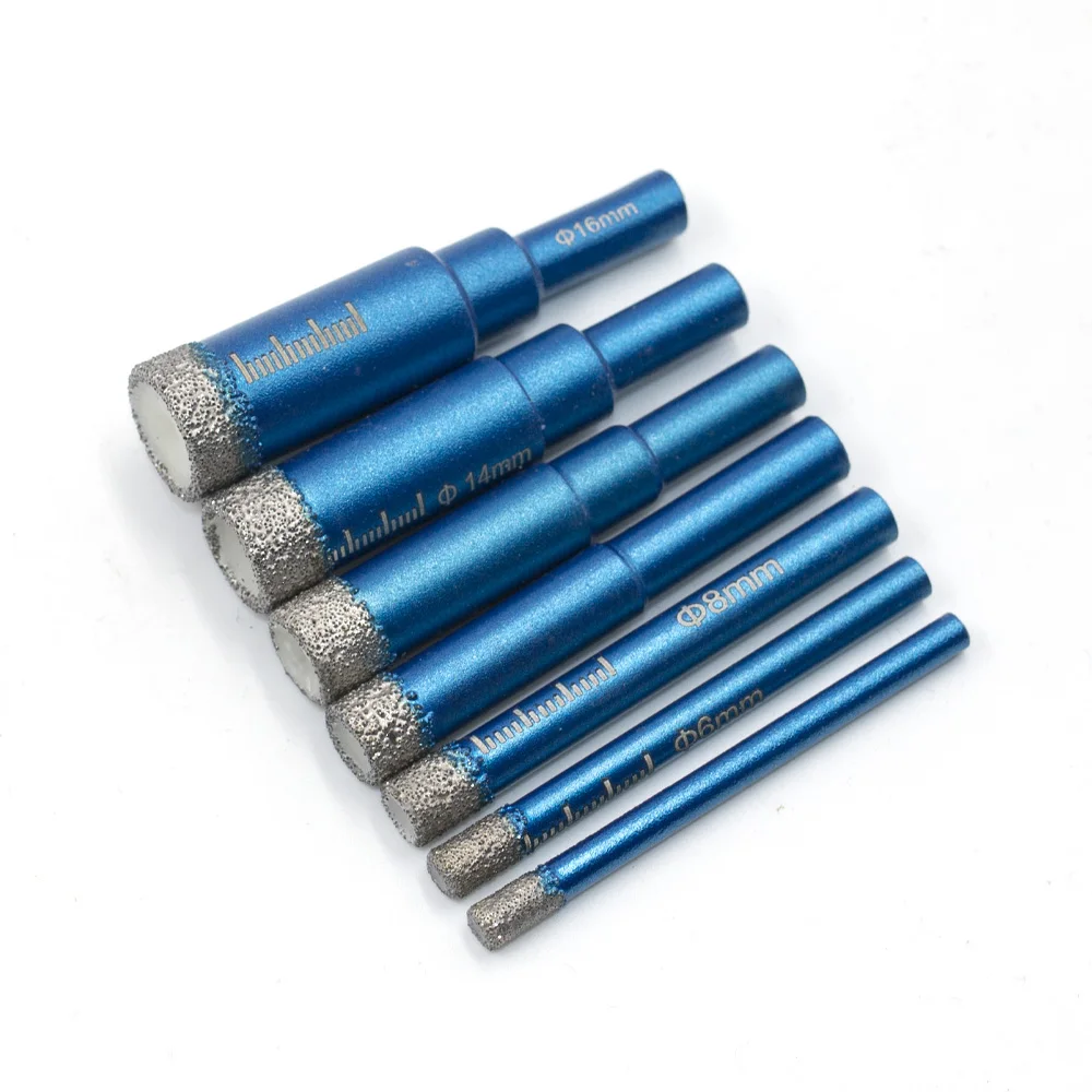 Imagem -02 - Diamante Soldadas Dry Drilling Bit Porcelain Cup Saw Abridor de Furos Cortador Hole Saw Cerâmica Mármore Granito Telha 516 mm Haste Redonda 1pc