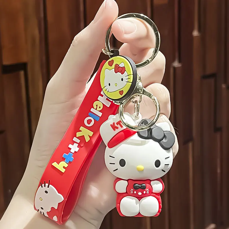 Sanurgente-Porte-clés Hello Kitty Anime Cartoon, Porte-clés de voiture Cinnamoroll, Pendentif poupées, Ornements de sac à dos Kawaii, Cadeaux pour amis