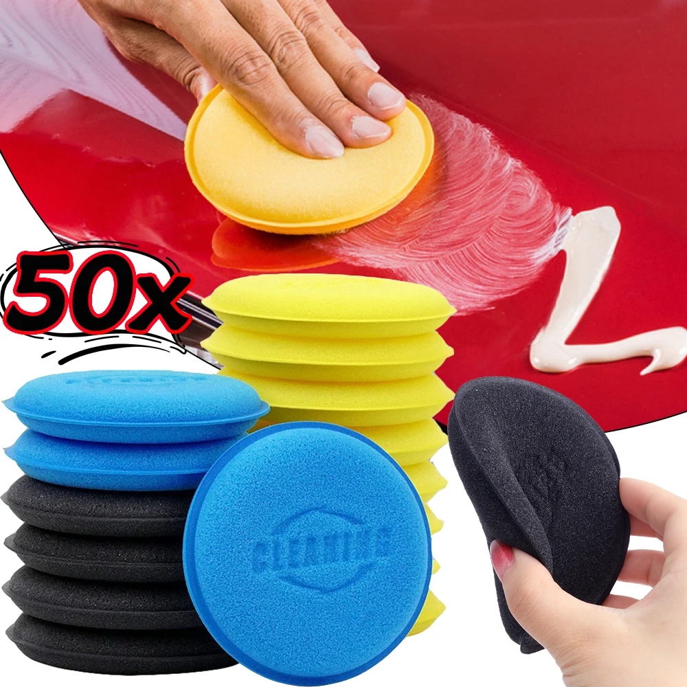 

Round Car Waxing Polish Wax Foam Sponge High Density Applicator Pads Cleaning Sponge Auto Detail Washing Car Cleaning Tools