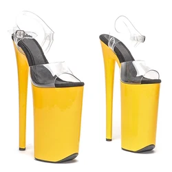 LAIJIANJINXIA New 26CM/10inches PVC Upper Sexy Exotic High Heel Platform Party Sandals Pole Dance Shoes 008