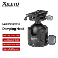 XILETU G54 Low Center of Gravity Ball Head Professional Double Panoramic Tripod Ballhead with Quick Release Plate for SLR Camera
