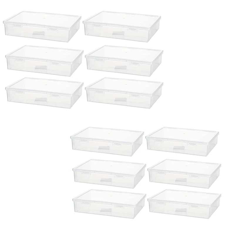 Best 6 Pcs Plastic Storage Box With Lid Multipurpose Craft Organizer Plastic Containers Clear Pencil Case