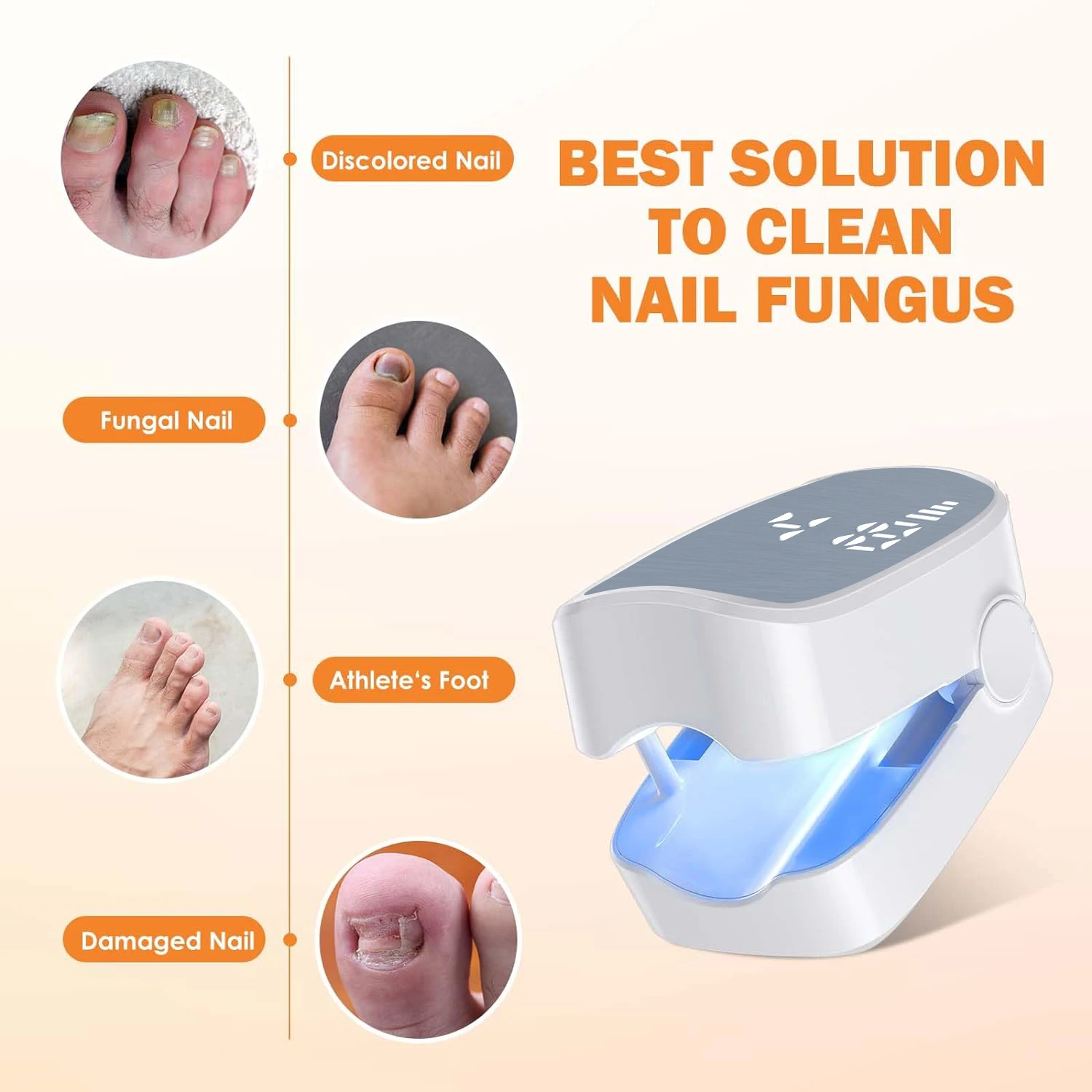 

White Fungal Nail Laser Device Repair Nails Fungus Onychomycosis Nail Fungus Cleaning Laser Device Foot Nail Care Tools