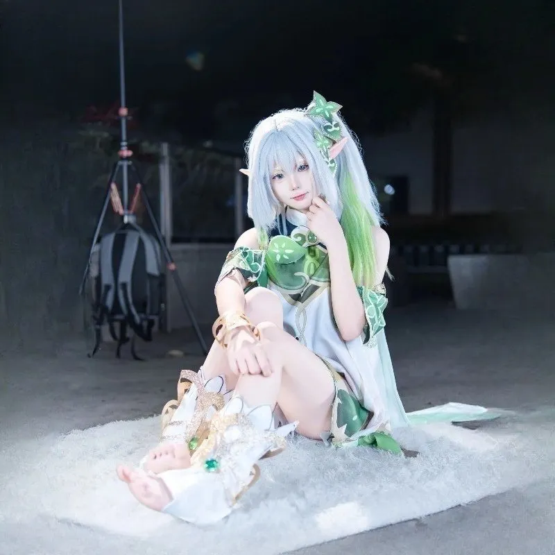 جينشين إمباكت أزياء تنكرية لحفلات الهالوين، مجموعة تنورة قصيرة من العشب الله ناهيدا، نمط لطيف، أداء المسرح، بدلة فستان للبالغين