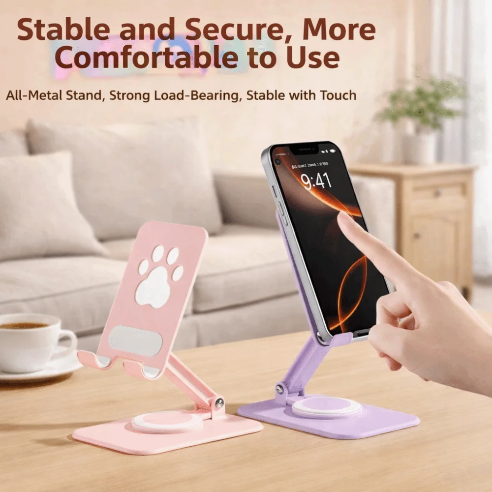 

Adjustable Cat Paw Tablet Stand 360° Rotation Multi Angle Foldable Phone Tablet Holder Portable Foldable Mobile Phone Stand