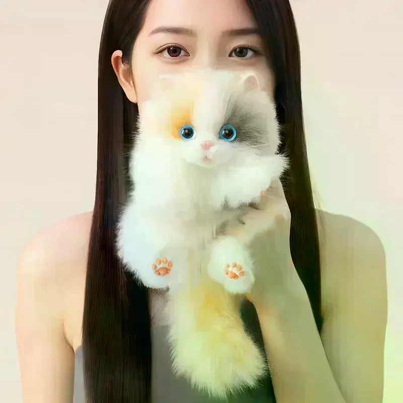 Nette Plüsch Katze Puppe Anhänger Schlüsselbund Mädchen Rucksack Puppe Anhänger Simulierte Tier Stofftier Paar Tasche Hängen Dekorative Geschenk