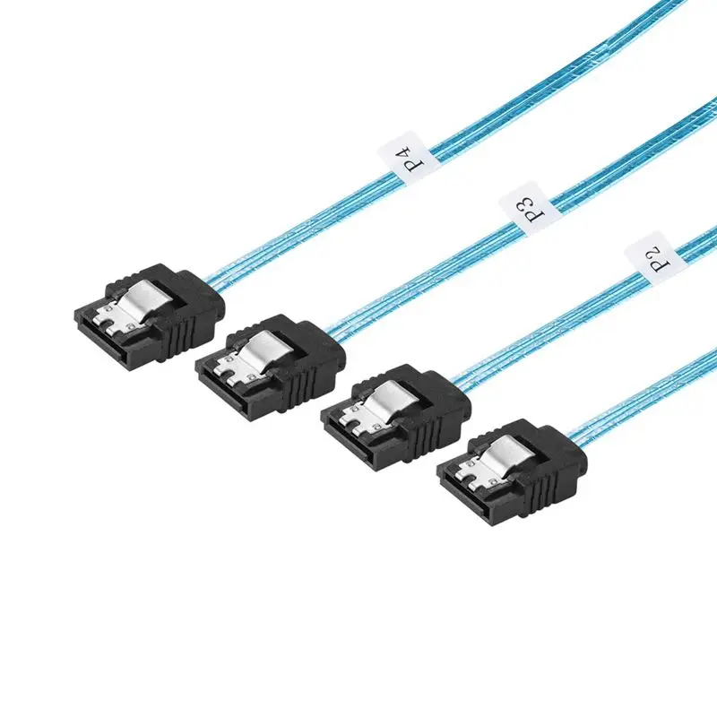 SF-103 Built-In Slim SAS SFF-8654 คู่ 4 SATA 7Pin Server Disk Array Cable 0.5m 1m