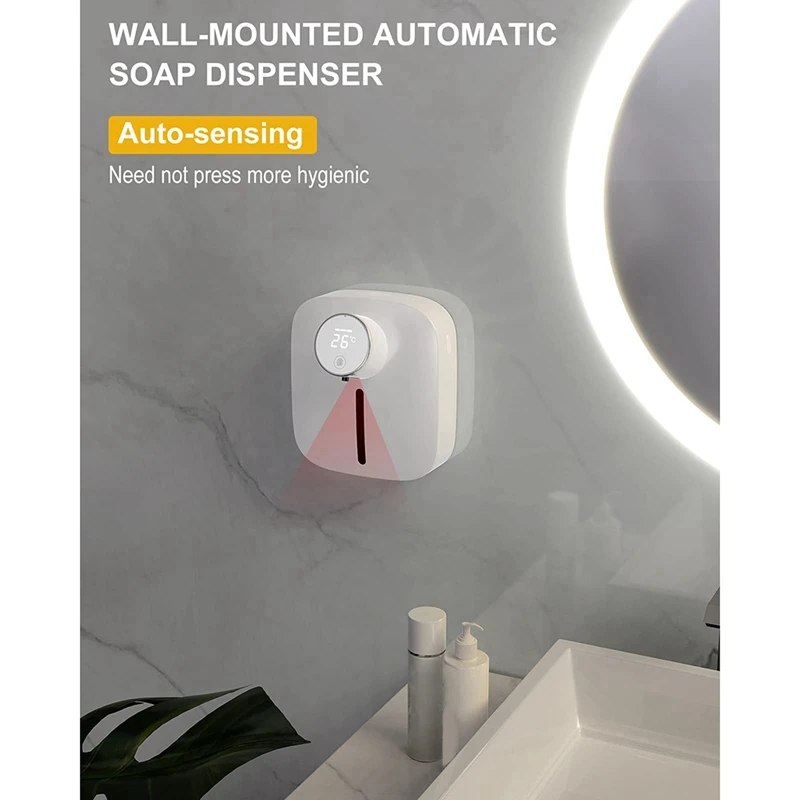 Dispenser automatico di sapone da 10,82 Oz/320 ml, dispenser di sapone touchless, dispenser di sapone schiumogeno, impermeabile IPX4