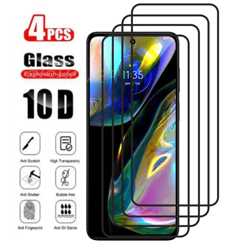 Vidrio Protector completo para Motorola One Fusion Plus One Vision, Protector de pantalla para Moto G52 G22 G 2022 E20 E30 E40 G71 G51, 4 Uds.