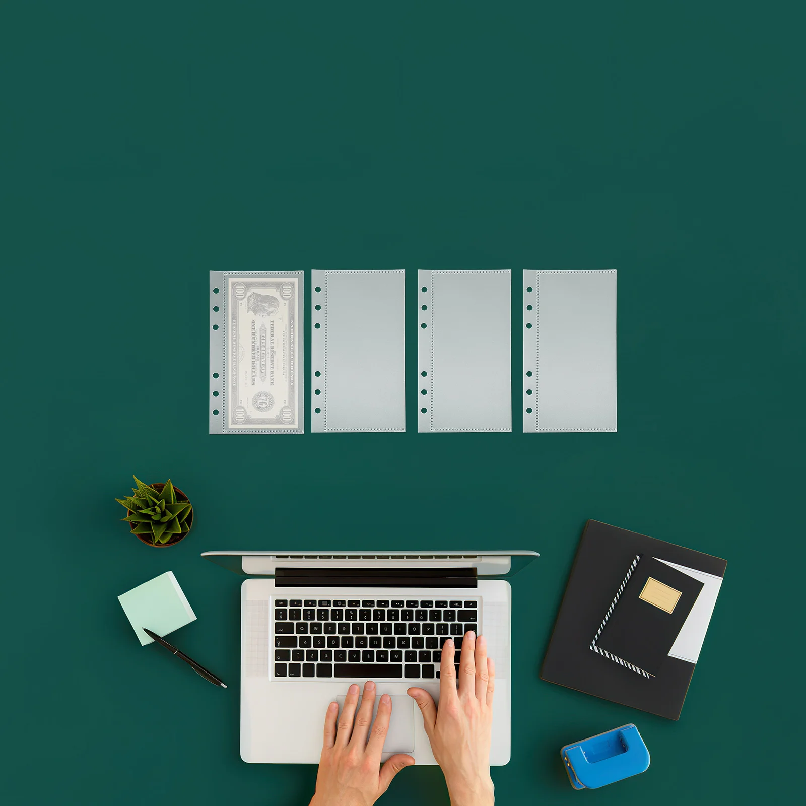 

5Pcs Budget Divider Inserts Binder PP Material Multiuse Budget Binder Pockets Portable Storage Inserts Notebook Folder