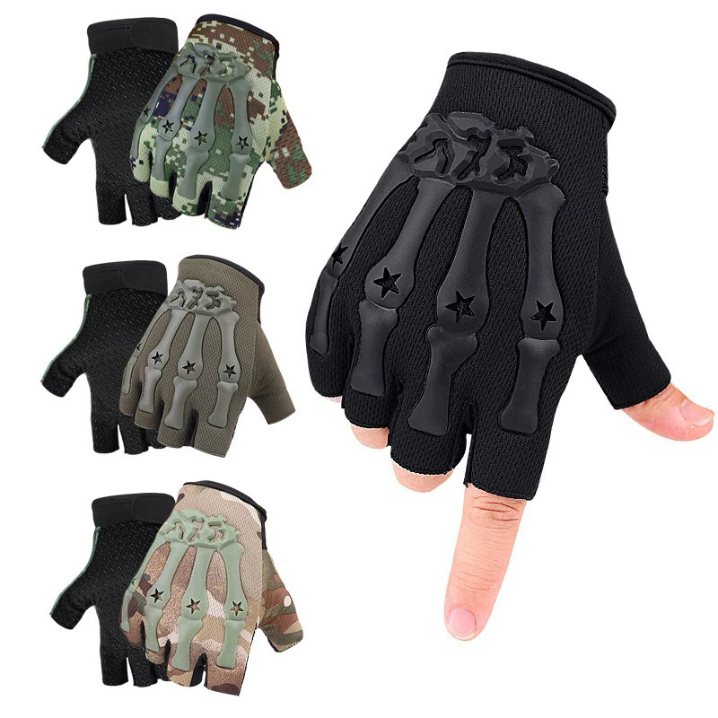 Tactical Gloves Outdoor Half-finger Protective Sports Training Cycling Non-slip Mountaineering Gloves Camping Equipment