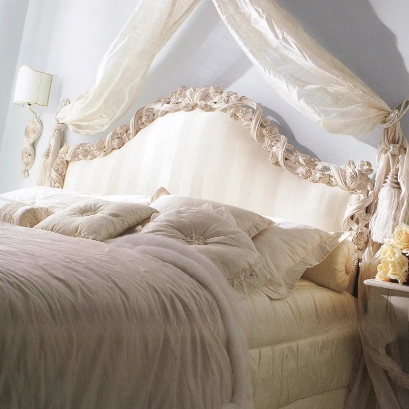 

French retro bed, villa European style, court romantic bed