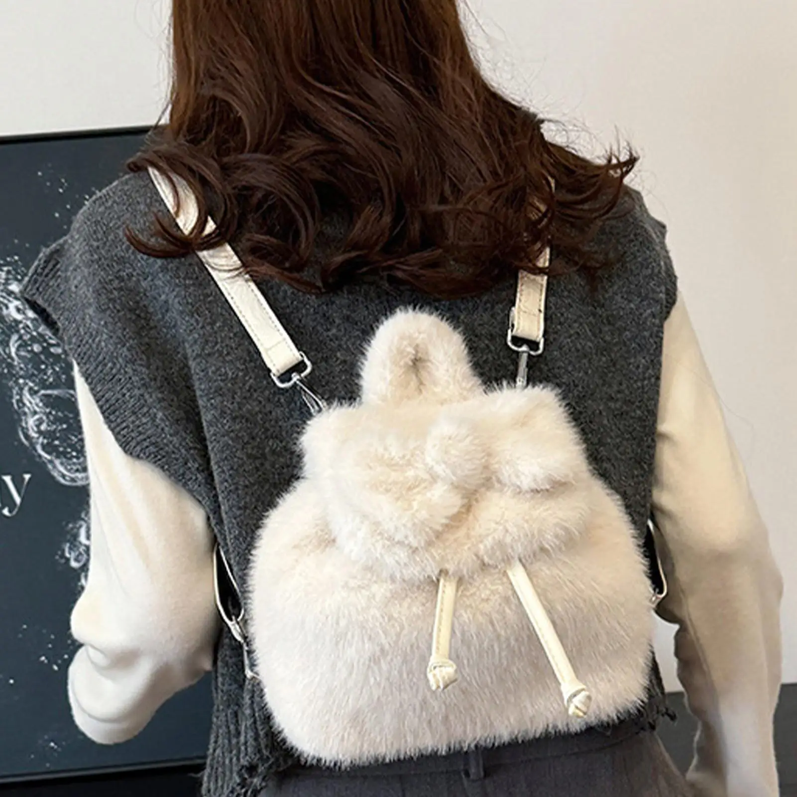 Plüsch-Rucksack, Schleife, Geldbörse, Schule, Büchertasche für Schule, Reisen, Kindertagesstätte, Studenten, Weihnachten, Einkaufen, Partys, Kinder, Frauen, Kinder