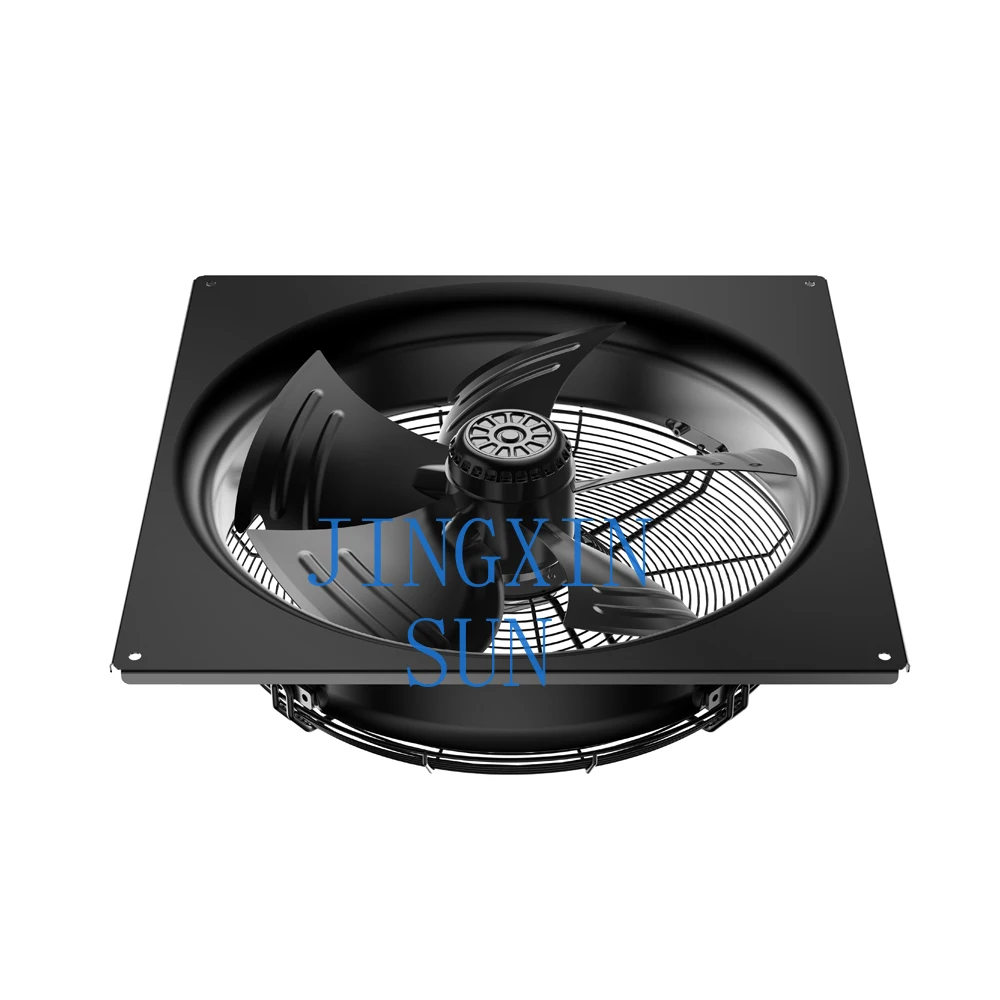 LONGWELL 630mm Outer Door Industrial Exhaust Axial Fan External Rotor Axial Flow Fans Square HVAC Axial Fan for Cooling