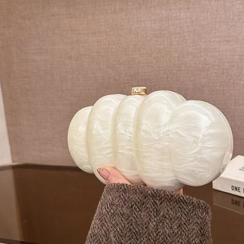 

Beige Shell Women Shoulder Messenger Brand New Marble Acrylic Box Clutches Evening Lady Mini Summer Wedding Handbag And Purse