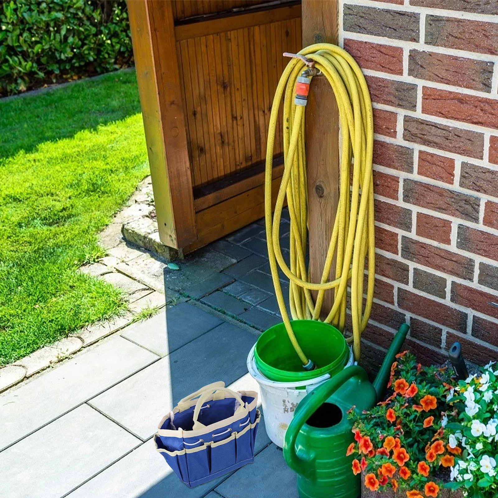 

Oxford Cloth Garden Tool Tote Large Capacity Multipocket Bag Portable Organizer for Gardening Tools Storage Hand Tool