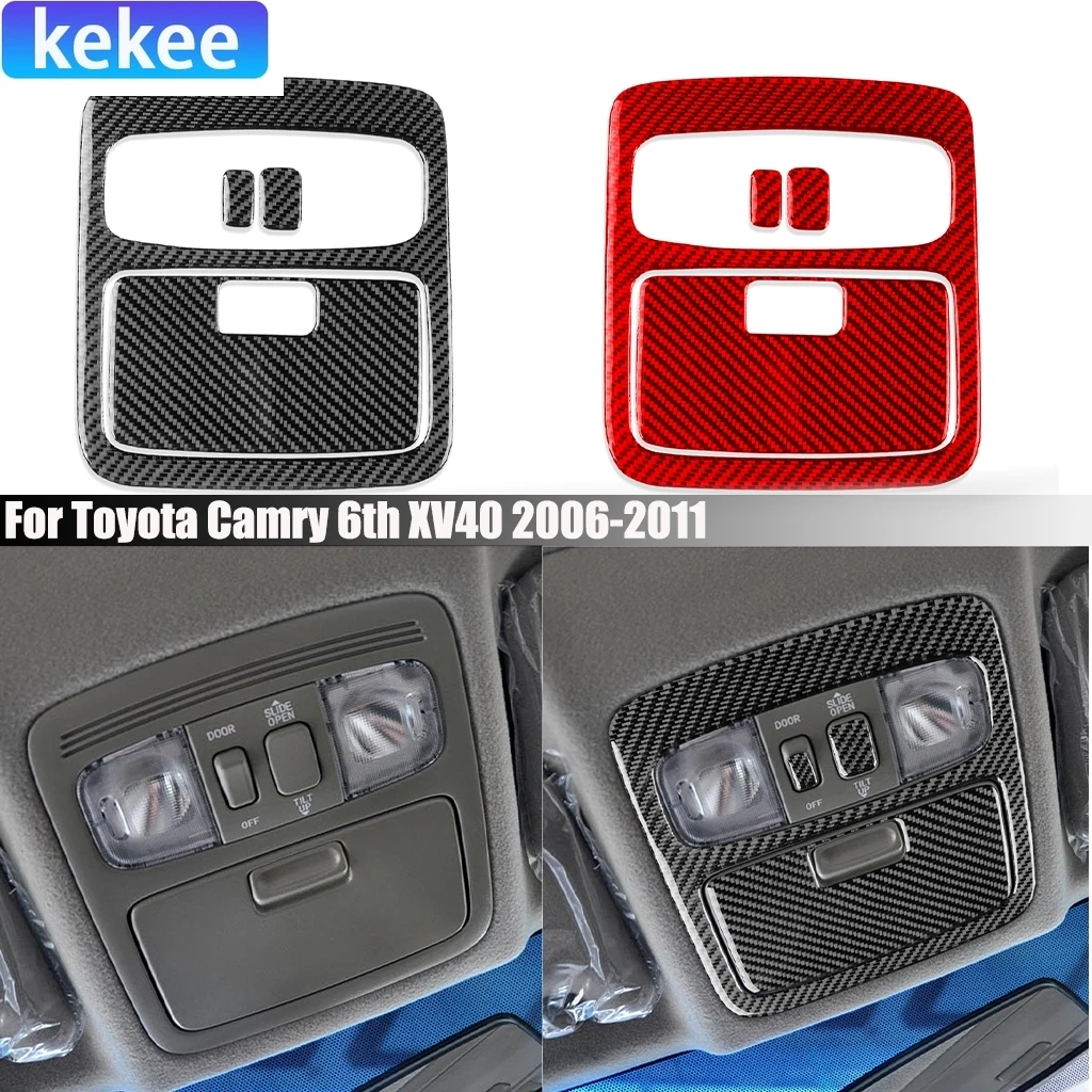 

For Toyota Camry 6th XV40‌ 2006-2011 Carbon Fiber Reading Light Decorative Panel Interior Car Accessories Cover Stickers Trim