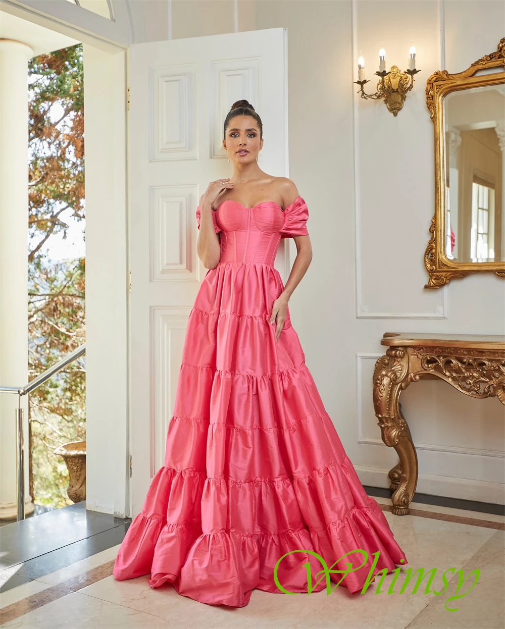 Aangepaste moderne lieverd avondjurk luxe off-the-shoulder homecoming-jurken temperament satijn op maat gemaakte gelegenheidsjurken