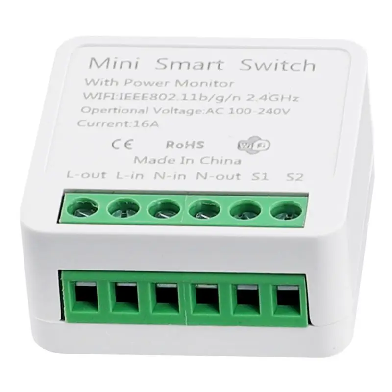 

B03C-Wifi Tuya 16A Умный модуль выключателя с беспроводным дистанционным управлением через приложение и голосовым управлением