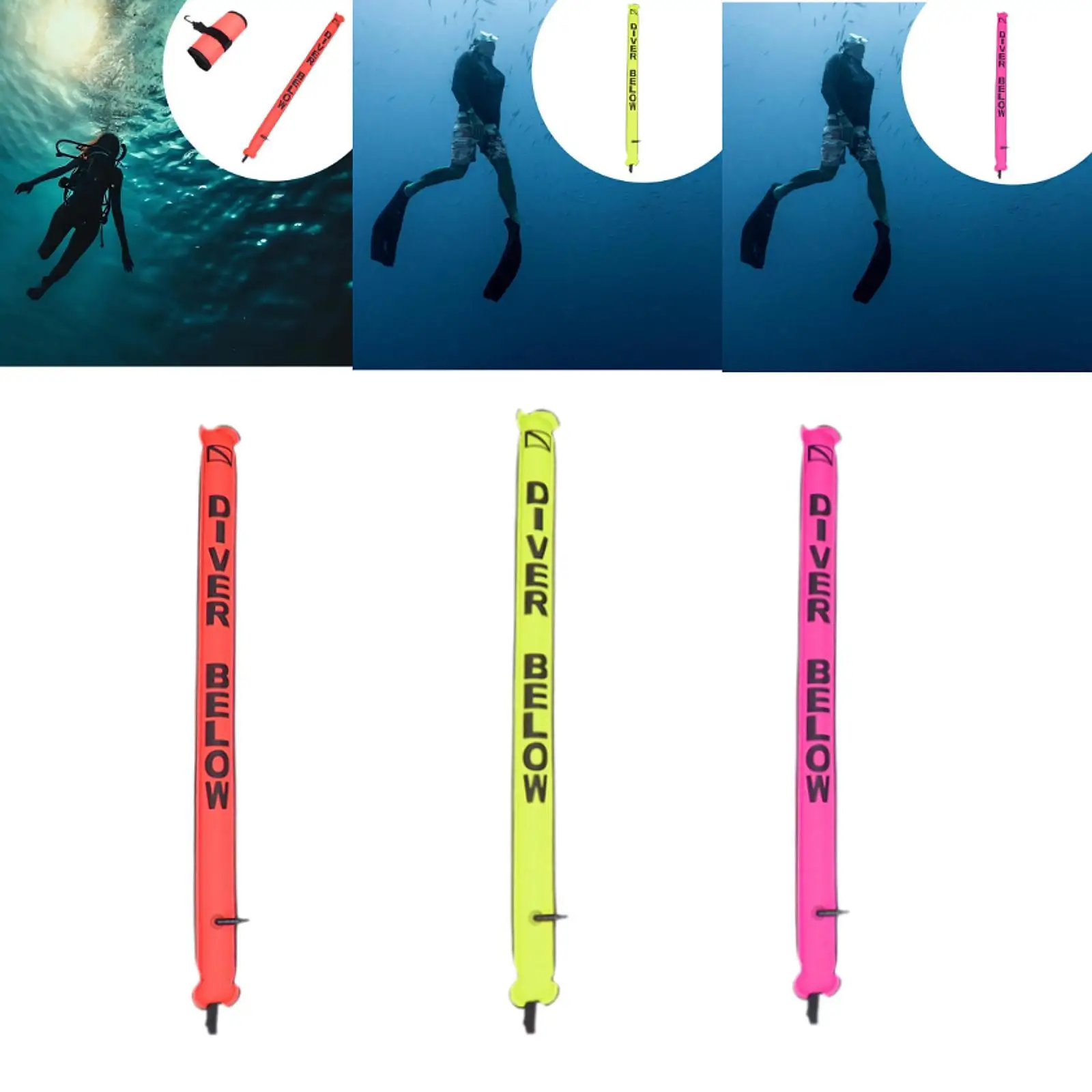 

Diving Surface Marker Buoy Gear Professional Portable Scuba Diving Smb for Diving Underwater Enthusiasts Men Women Water Sports