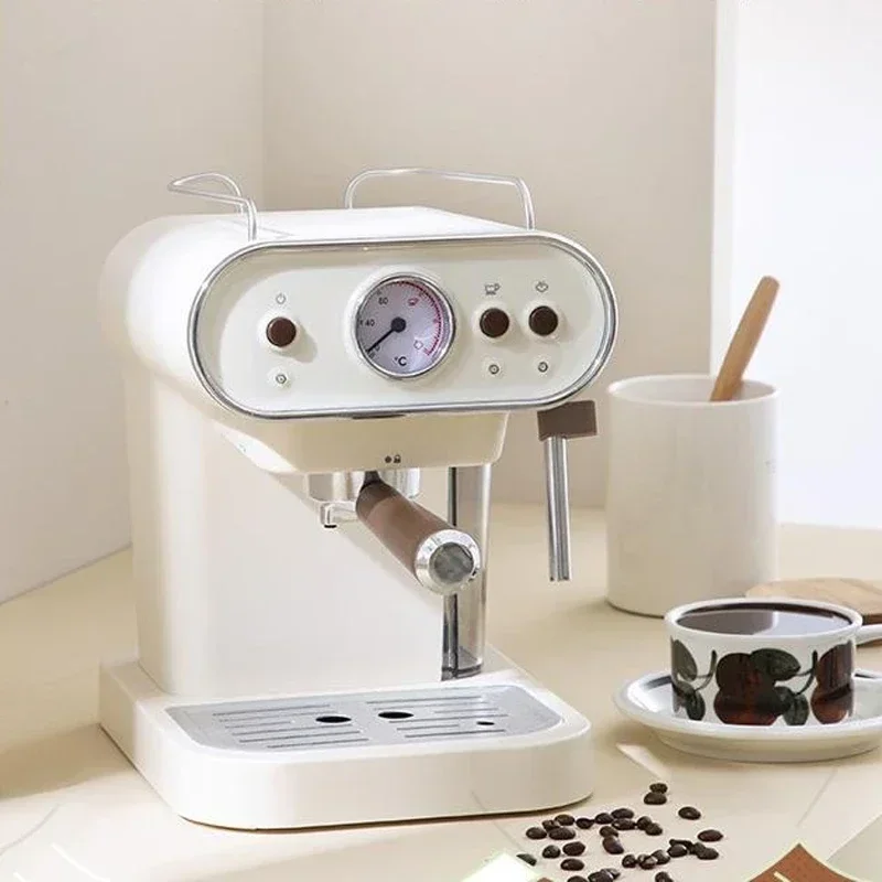 ماكينة صنع القهوة الكهربائية الإيطالية الرجعية ماكينة الاسبريسو نوع المضخة شبه الأوتوماتيكية مع رغوة الحليب البخارية 1050 واط للكابتشينو