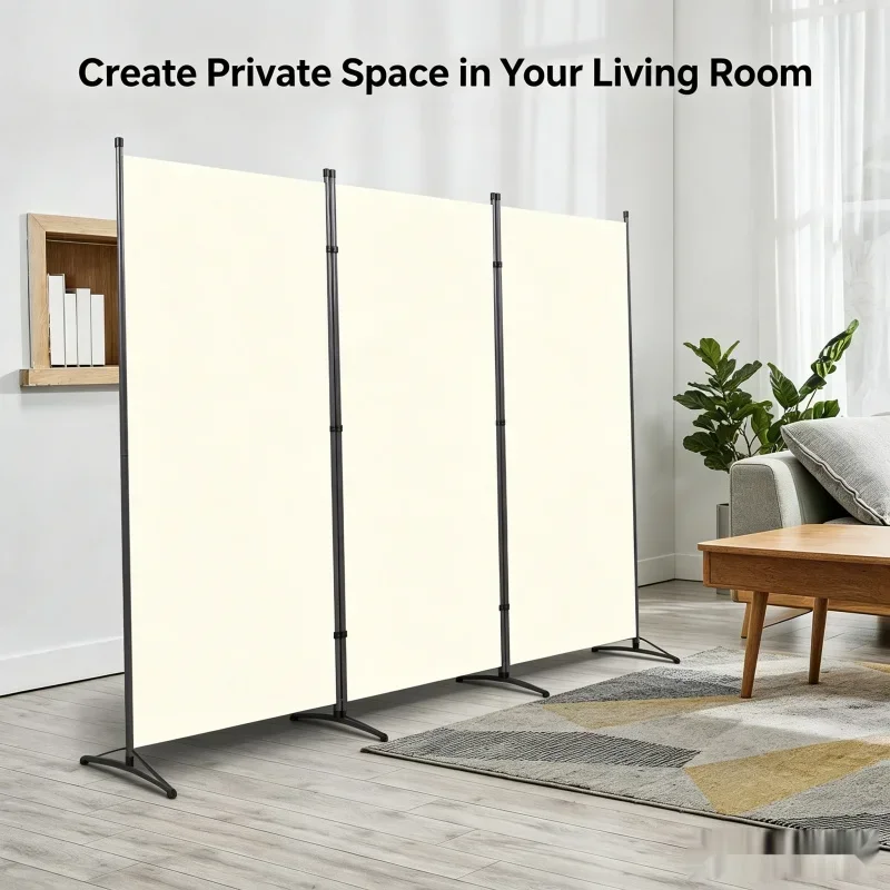 

White Portable Office Sliding Partition Wall Movable Folding Screen Divider for Hotel Home Space Saving Room Separator