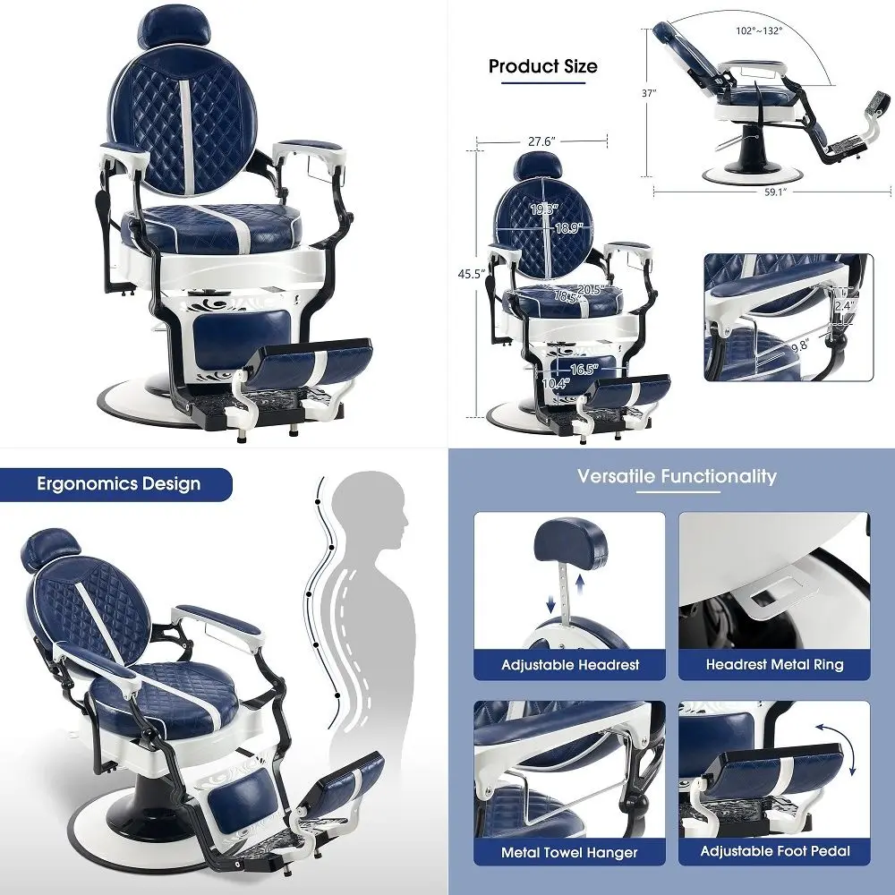 

Salon Chair for Hair Stylist, Professional Barber Chairs Barbershop Hair Stylist Chair with Heavy Duty Hydraulic Pump, 360 Brai