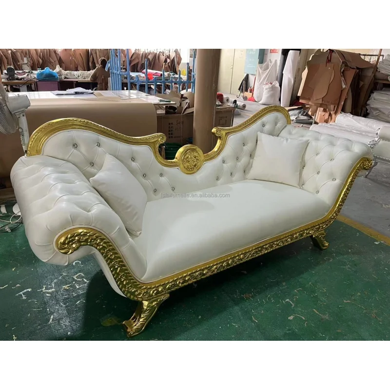 custom，Factory price comfortable antique luxury royal throne wedding sofa chairs for bride and groom white throne sofa