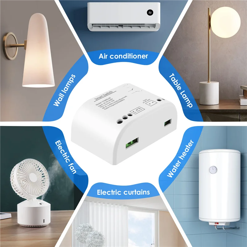 

ABGI-1CH RF умный переключатель AC85-250V WIFI Tuya пульт дистанционного управления 433 выключатель света 10A реле самоблокирующийся блокировка Inching
